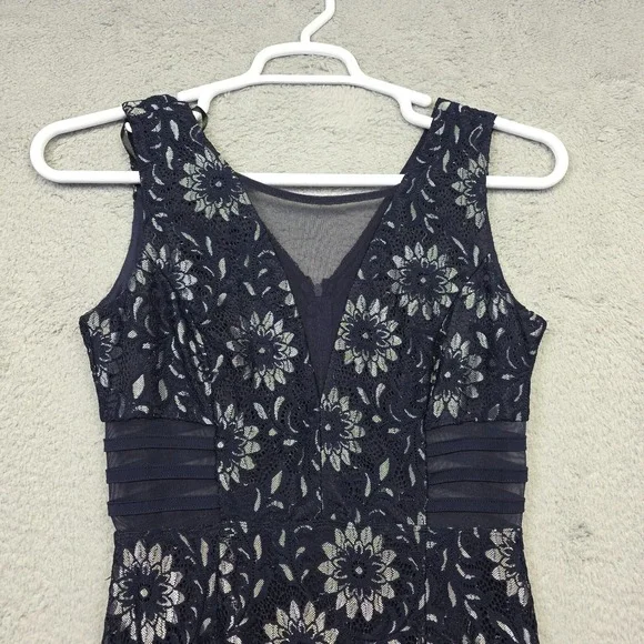 En Focus Studio Maxi Dress Womens 6 Floral Lace Mermaid Formal Prom Statement - Picture 4 of 16